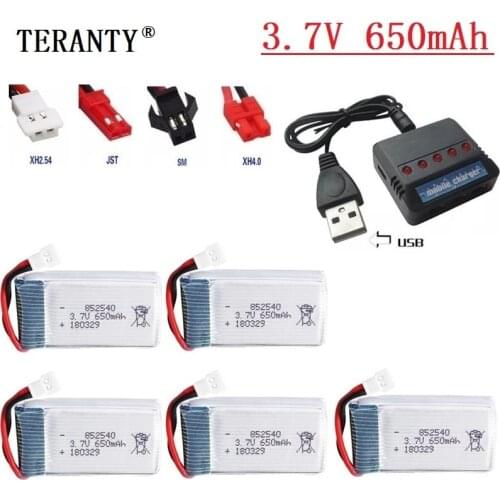 3.7v 650mah Li-Po Battery + Charger Units For Syma X5c X5c-1 X5 H5c RC Quadcopter Spare Parts 852540 Drone Rechargeable battery