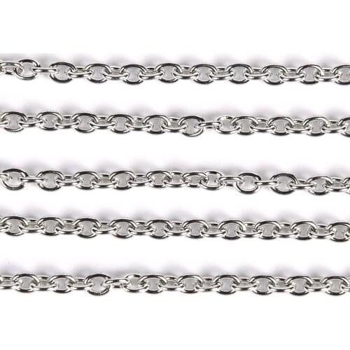 2-5Meter Stainless Steel Oval Link O Chains For Jewelry Making Supplies Diy Necklace Bracelet Findings Accessories
