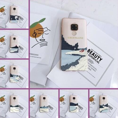 Phone Case For Huawei Mate 20 10 9 Pro Case Silicone Art Mountain Aesthetic Beach Back Cover For Huawei Mate 7 8 9 10 20 Lite
