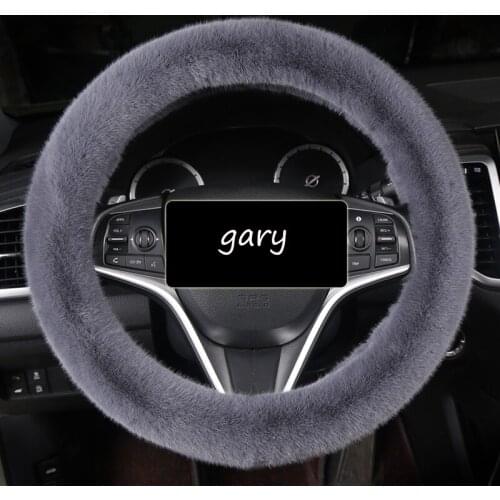 Car steering wheel cover general leather 38/40 size wear-resistant non-slip plush winter fashion unisex