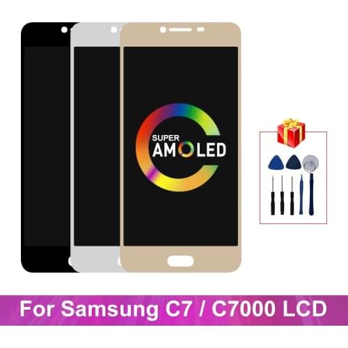 Super AMOLED For Samsung Galaxy C7 C7000 LCD Display Touch Screen Digitizer SM-C7000 Replacement Parts For Samsung C7 Display