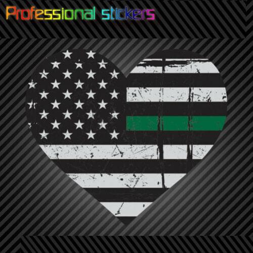 Tattered Army Wife Army Girlfriend Thin Green Line Heart Flag Sticker Distressed Stickers for Cars, Bicycles, Laptops, Motos