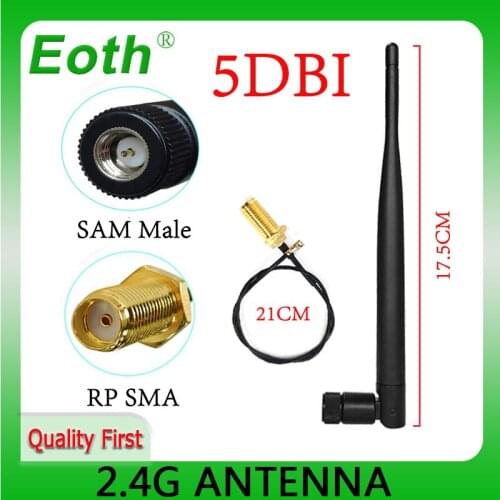 Wifi antenna antena 2.4g cellular booster car para modem sma hf telephone longo alcance signal router gsm wi-fi+21cm Cable