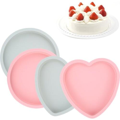 6 Inch Silicone Layered Cake Heart Round Shape Mold Baking Pan Tools Non-stick