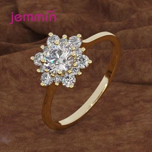 Fashion Accessories 925 Sterling Silver Female Rings Plant Flower Rhinestone Finish Cheap Jewelry
