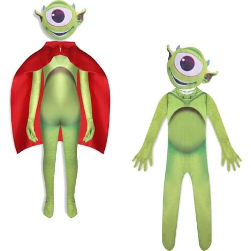 Halloween Costumes for Kids Anime Monster Academy Green Eyed Monster Cosplay Boys Girls Bodysuit Cartoon Carnival Party Clothing