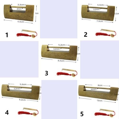 Brass Jewelry Chest Box Suitcase Case Buckles Hasp Latch Catch Clasp Vintage Chinese Furniture Marrigage Fish Bolt Lock,1Pc