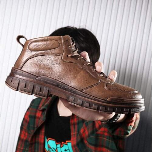 Men Shoes High Top Fashion Sneakers Mens Boots Autumn Winter Warm Fur Snow Boots