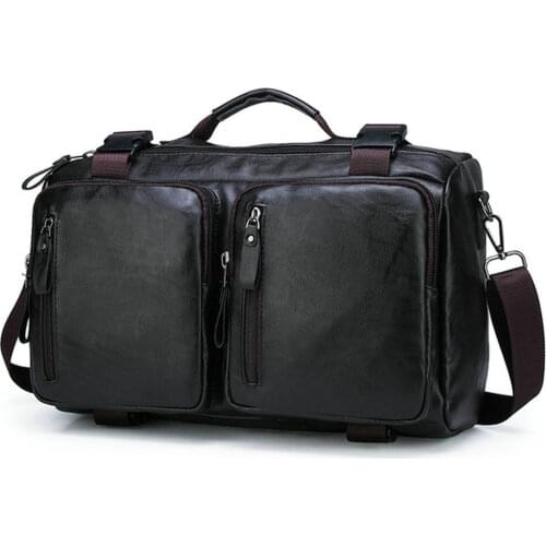 Mens PU short-distance travel bag portable large-capacity travel bag mens business travel hand luggage bag 896