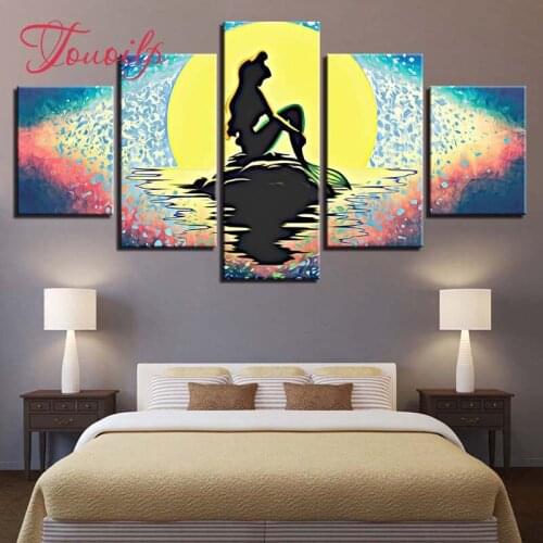 5D Diy Sunrise mermaid spuare&round diamond painting crystal 5d diy diamond embroidery diy crystal painting cross stitchsets
