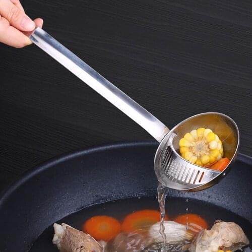 1Set Detachable Stainless Steel Soup Spoons With Filter Colander Scoop kitchenware Cooking Tools Kitchen Accessories