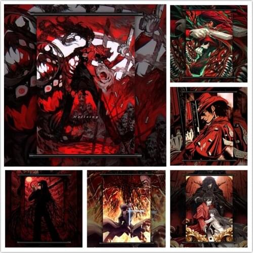 Wall Art Canvas Hellsing Alucard HD Anime Japan Black Pictures Paintings Print Poster Plastic Hanging Scrolls Home Decoration