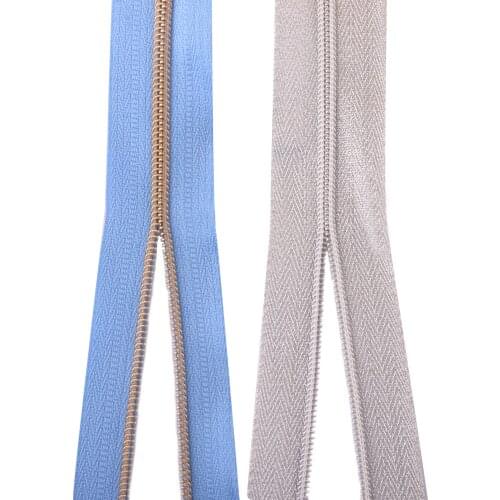 Nylon Coil Zippers 3# Head Zipper Slider Puller Pull Blue Silver Zippers for purse nylon dress bag doll zipper separating zipper