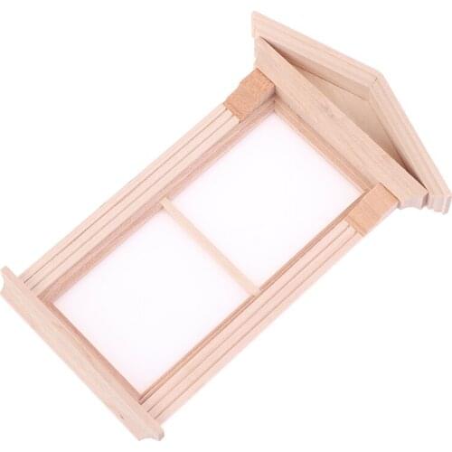 New DIY Wooden Spire Door Pretend Play Toy for kids 1:12 Doll House door Furniture Simulation Miniatures Doll house Accessories