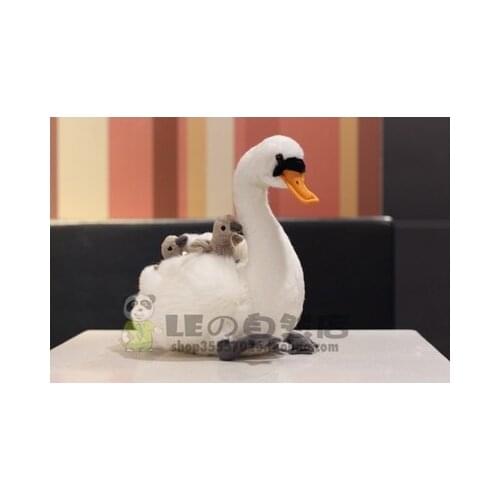 2018 new White swan doll swan mother and child stuffed toy and black white swan simulation plush toys