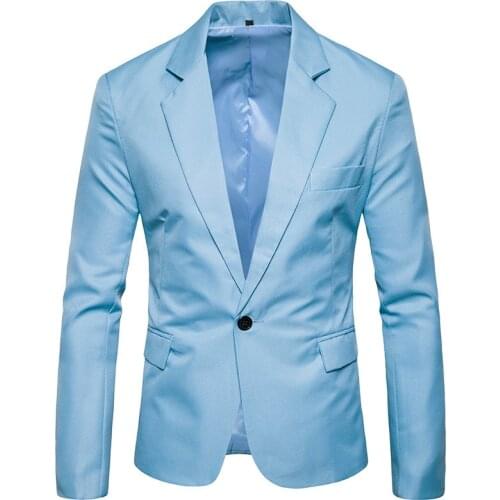 New Casual Mens Suit Solid One Button Men Red Blazer Outdoors Slim Fit Jacket Man Long Sleeve 8 Candy Color Suits Plus Size G463