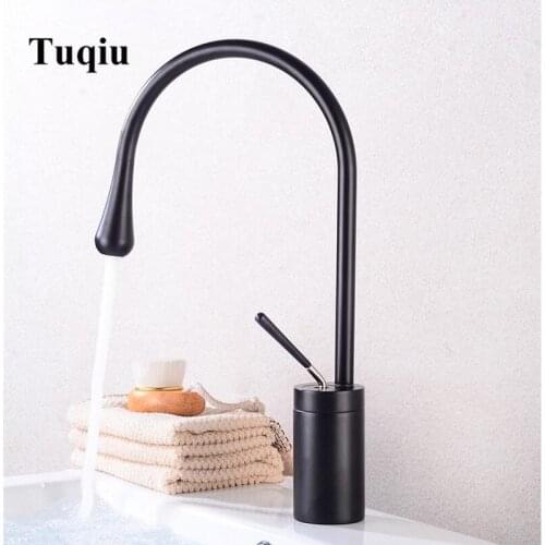 Water-Drop Basin Faucet Single Lever 360 Rotation Spout Modern Brass Mixer Bathroom Basin Water Sink Mixer gold brush