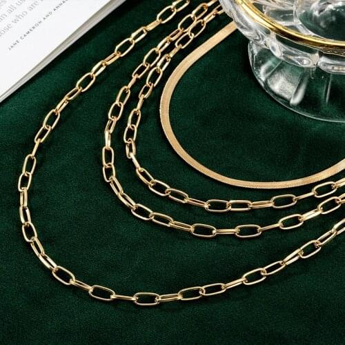 Punk Multi-Layer Fashion Chain Necklace Neck Chains For Women Vintage Exaggerated Golden Metal Necklaces 2021 Clavicle Jewelry
