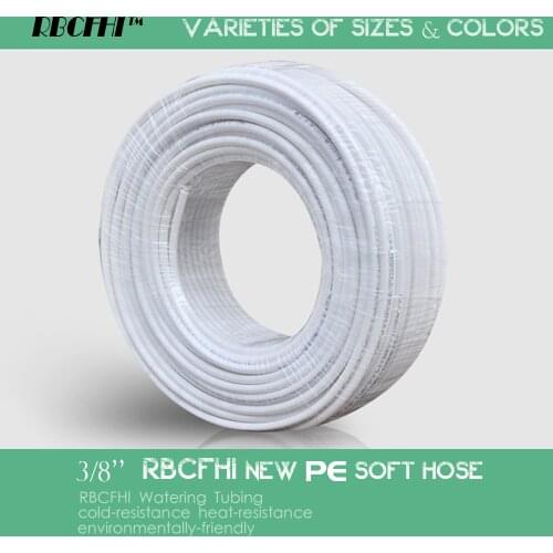 RBCFHI 3/8 Inch PE Tube Inner Dia 6.3mm Outer Dia 9.5mm Low Pressure Mist Cooling System Garden Irrigation Pipe White Tubing