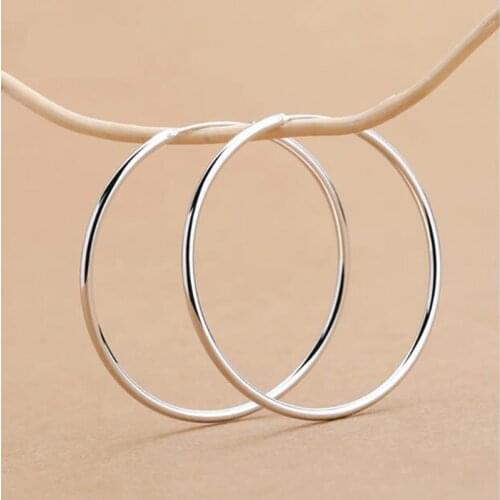 Large Size silver plated Big Hoop Earrings For Women Simple Round Circle Earrings Hoops Ear Rings Earings Jewelry