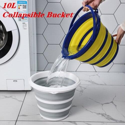 10L Collapsible Bucket Portable Cleaning Silicone Bucket Space Saving Car Bucket Outdoor Garden Camping Fishing Storage