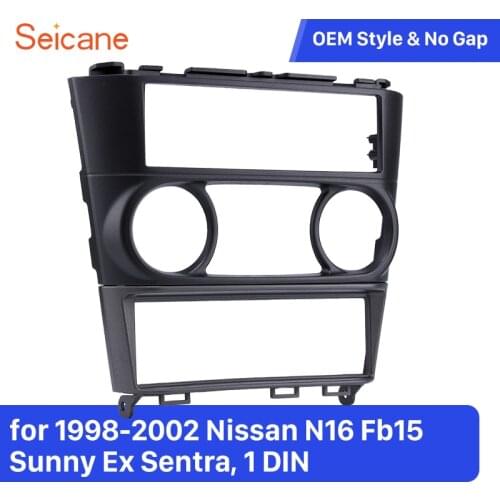 Seicane One Din Car Stereo Replacement Trim Frame in Dash for 1998-2002 Nissan N16 Fb15 Sunny Ex Sentra Panel Plate