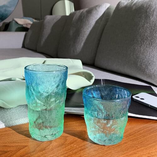 Glacier-print Glass Nordic Restaurant Juice Cup Coffee Tea Cup Creative Drinkware