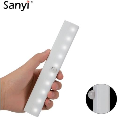 LED Night Light IR Infrared Motion Sensor Night Light 10 LEDs Wireless LED Closet Lights 4XAAA Battery Wardrobe Cabinet Lights