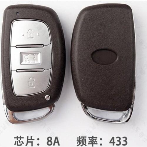 DAKATU 3 Button Smart Remote Car Key 434Mhz 8A Chip with Uncut Blade for Hyundai New Elantra 2017 2018 2019 F0000