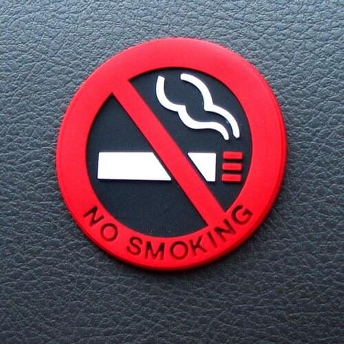 Universal No-smoking Car Stickers Film Material Red 50mm in Diameter Strong Adhesion
