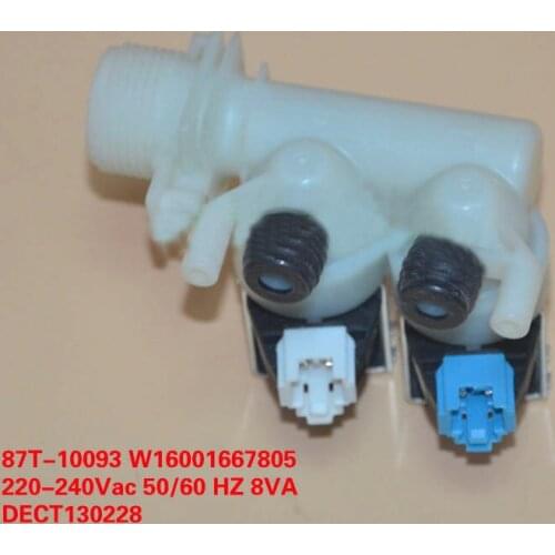 220-240V 50/60HZ 8VC washer inlet valve double head for Haier Sanyo Electrolux washing machine dual water inlet valve