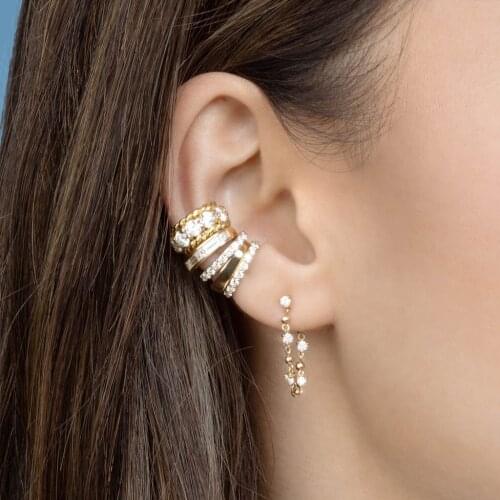 925 Sterling Silver Girl Women Jewelry Colorful Prong Set Cubic Zirconia Tassel Dangle Chain Women Earring