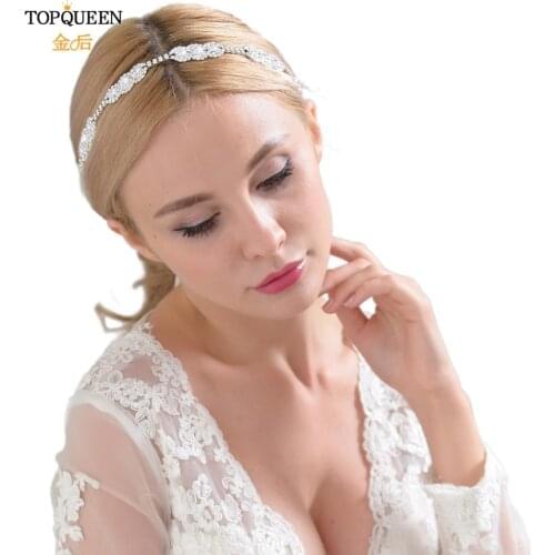 TOPQUEEN H215 Luxury Alloy Headband Bridal Hair Accessories Best Selling Bridal Headband Forehead Bridal Ladies Headpieces