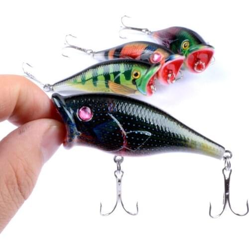 1Pcs 3D Painting Crankbait Popper Sea Fishing Baits Lure 6.5cm/10.g Topwater Wobblers Artificial Hard Swimbait Peche Leurre