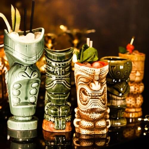1 pc Hawaii Tiki Mugs Cocktail Cup Beer Beverage Mug Wine Mug Ceramic Ku.Ku.Kauioo Mug
