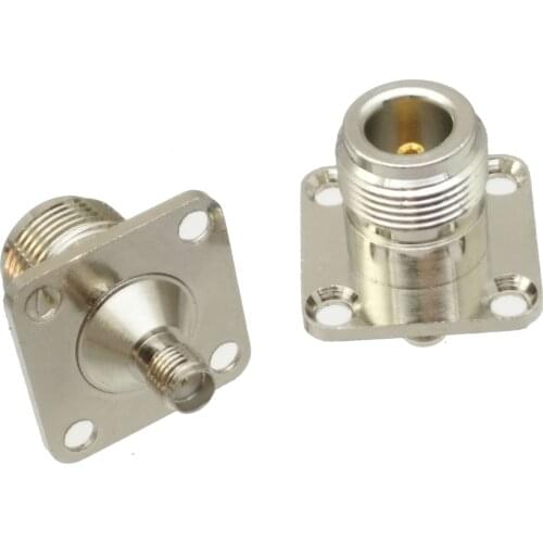 1pce Adapter N female jack to SMA female jack Flange 18.4mm straight RF COAXIAL