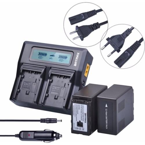 2Pcs 6000mAh VW-VBG6 VWVBG6 VBG6 VW-VBG6GK Batteries +Ultra Fast LCD Dual Charger Kits for Panasonic AG-AC160A, AG-AC7, AG-AC130