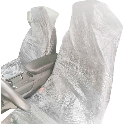 2 pcs car disposable transparent plastic universal waterproof seat maintenance beauty car seat cover dust and dirt protection