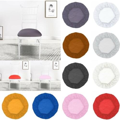 2019 Round Elastic Chair Cover Elastic Seat Cover Bar Stool Cover Home Chair Slipcover Round Chair Bar Stool