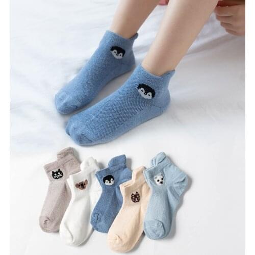 5 Paris/Lot Children Girls Socks for 1-12 Years Baby Boys Cotton Cute Cartoon Baby Mesh Ankle Socks Kids Clothing Accessories