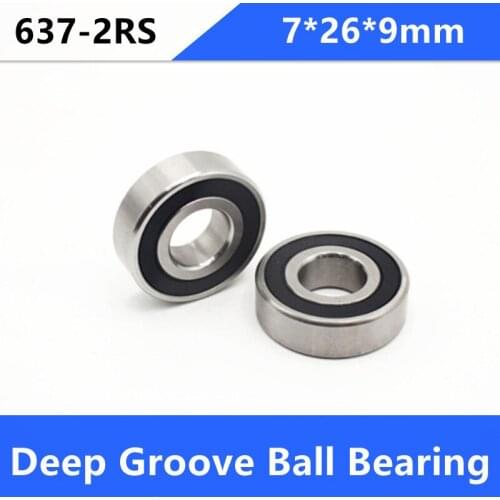 50pcs/lot 637RS 637-2RS 637 RS 2RS Mini Miniature rolling bearings 7*26*9mm Deep Groove Ball bearing 7*26*9mm