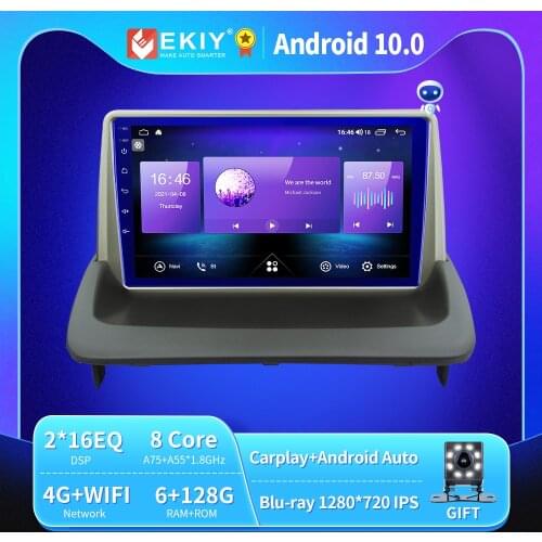 EKIY 6+128G Android 10 For Volvo S40 II 2 MS 2000-2012 C30 I 1 2006-2013 C70 II 2 2005-2020 Car Radio Navigator Blu-ray IPS QLED