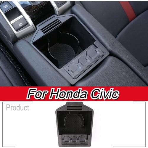 For Honda Civic 15-19 ABS Black Central Interior Cup Accessories Stowing Tidying Coin Storage Tray Center Cup Storage Box Holder