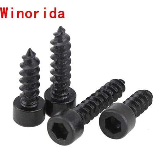 GuHua 8.8 High Strength Black Hexagon Socket Cheese Head Self Tapping Screws Hex Socket Cup Head Tapping Screws M2M2.6M3 20PCS