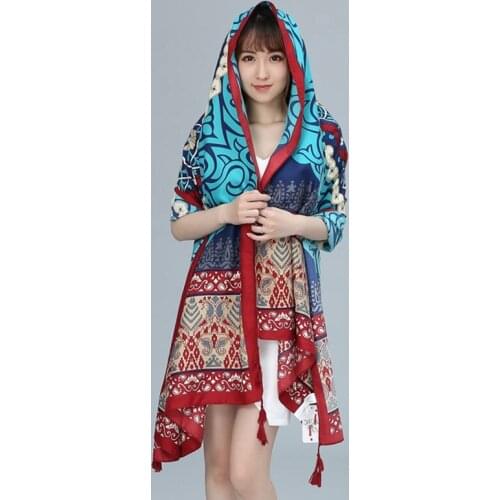 Hijab Summer Cotton And Linen National Wind Travel Scarf Holiday Sunscreen Air Conditioning Large Shawl Female Beach Towel