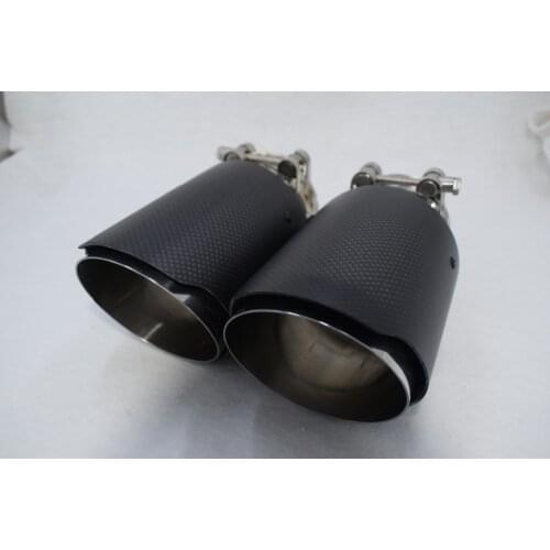 Inlet51/54/57/60/63/80mm outlet76/89/101/114mm 304 Stainless Steel carbon fiber exhaust tip exhaust pipe muffler
