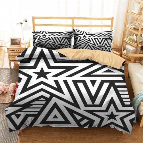 A Bedding Set 3D Printed Duvet Cover Bed Set Geometric Plaid Home Textiles for Adults Bedclothes with Pillowcase #GZ13