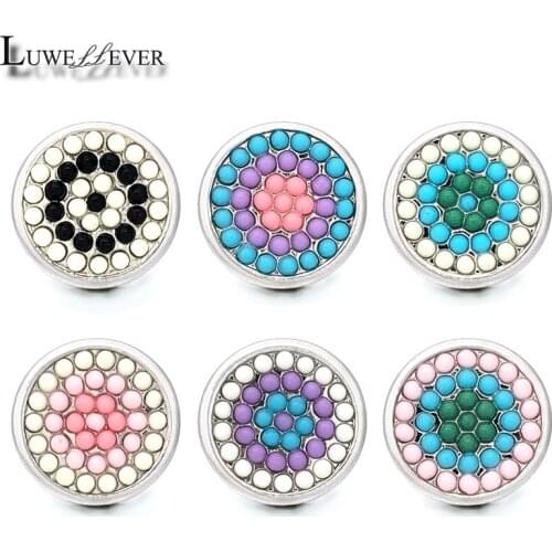 New Component w472 Crystal 18mm Metal Snap Button For Bracelet Necklace Interchangeable Jewelry Women Accessorie Findings