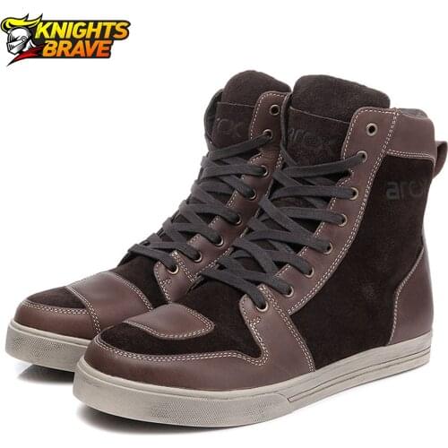 ARCX Motorcycle Boots Vintage Leather Men Moto Boots Waterproof Motorcycle Shoes Botas Moto Four Seasons Motocross Boots