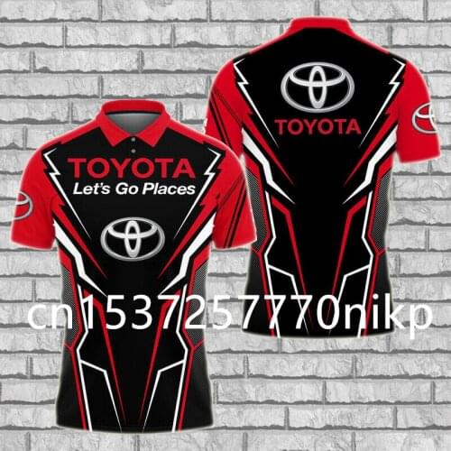 2021 TOYOTA Mens Polo Shirt Hip Hop High Quality Mens Clothing Harajuku Oversized T-shirt 3D Anime Casual Short Sleeve Shirt